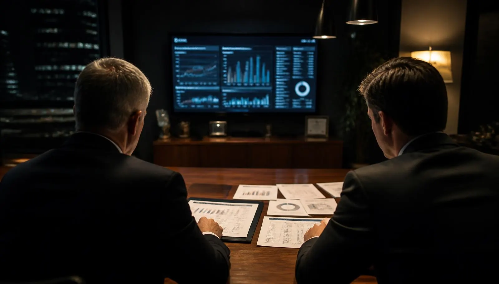 Oregon cannabis accountants reviewing dispensary margin analytics and monthly financial reports in a Portland office